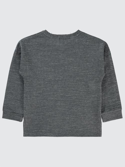 Düz Cepli 6-9 Yaş Sweatshirt - Gri7-8 Yaş