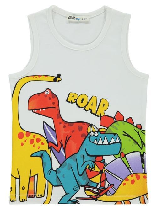 Roar Baskılı 2-5 Yaş Tişört - Beyaz2-3 Yaş