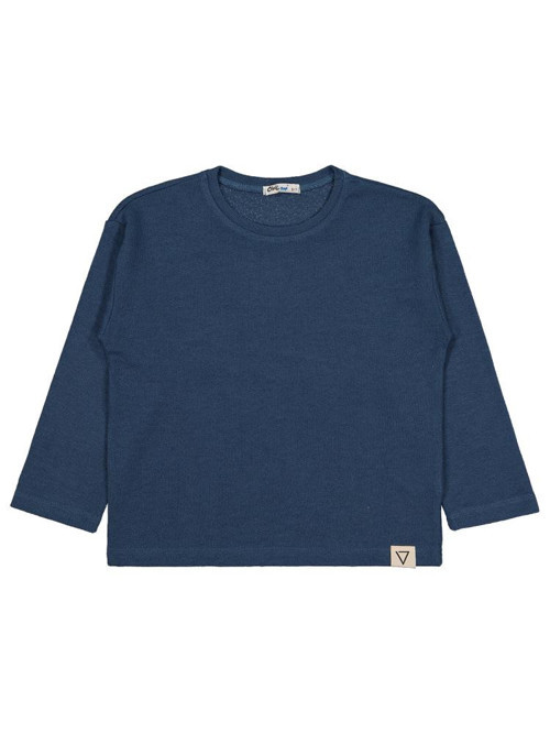 Jakarlı Basic 10-13 Yaş Sweatshirt - Mavi11-12 Yaş