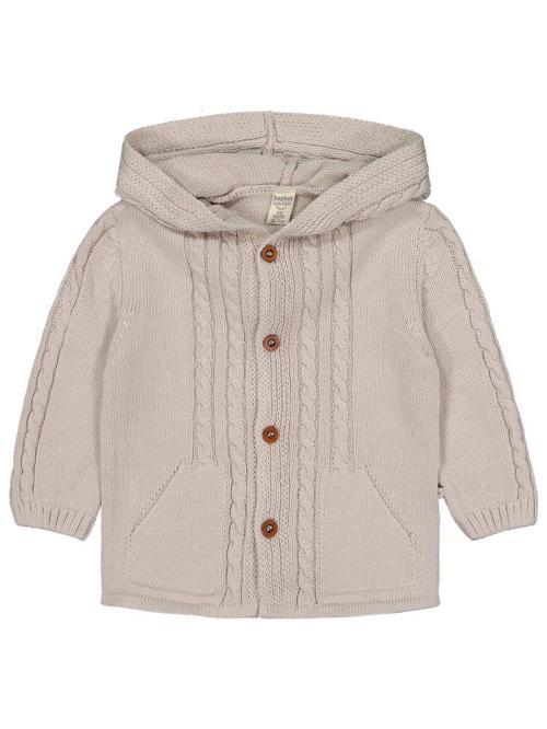 Kapşonlu Cepli 3-12 Ay Hırka - Gri6-9 Ay