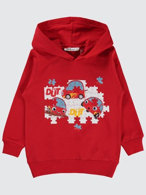 Civil Boys Puzzle Baskılı 2-5 Yaş Sweatshirt - Kırmızı2-3 Yaş