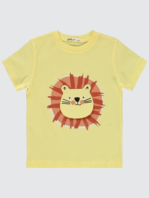 Ağzı Açılan Aslan Nakışlı 2-5 Yaş Pijama Takımı - Sarı5-6 Yaş