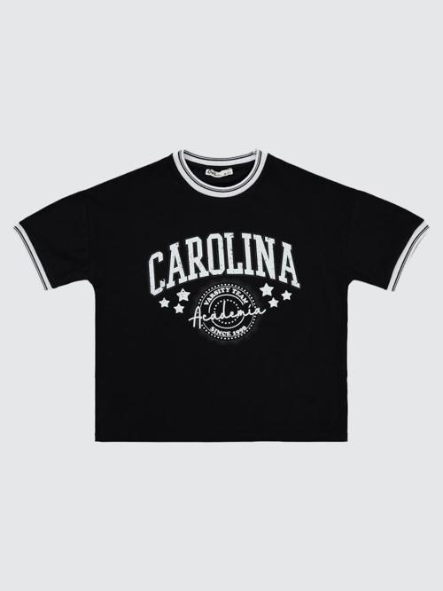 Carolina Baskılı Kolej 10-13 Yaş Tişört - Siyah13-14 Yaş