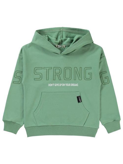 Strong baskılı 10-13 Yaş Sweatshirt - Yeşil13-14 Yaş