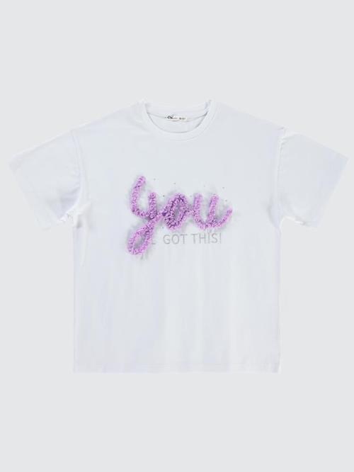 You Lase Nakışlı 10-13 Yaş Tişört - Beyaz12-13 Yaş