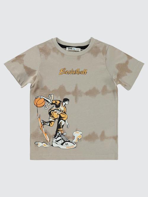 Basketball Baskılı 2-5 Yaş Tişört - Bej2-3 Yaş