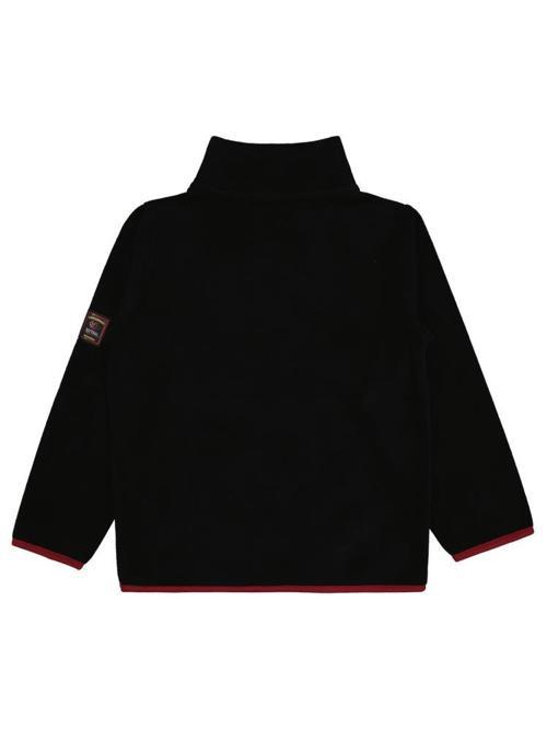 Fermuarlı Armalı Polar 6-9 Yaş Sweatshirt - Siyah8-9 Yaş