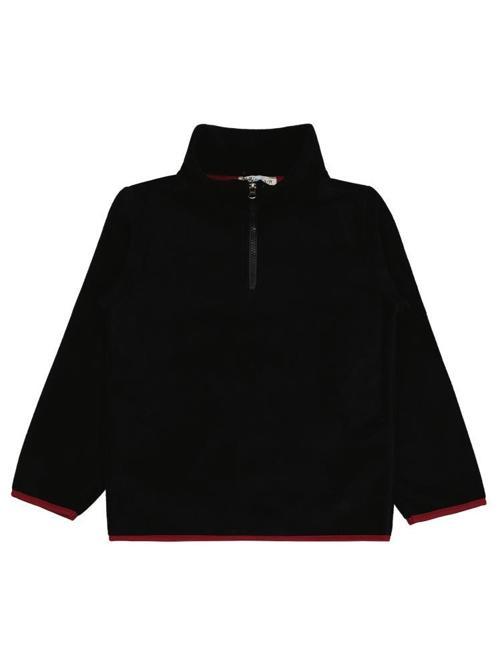 Fermuarlı Armalı Polar 6-9 Yaş Sweatshirt - Siyah8-9 Yaş