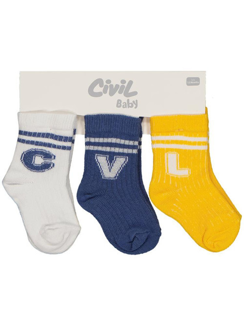 CVL 3'lü 6- Bebek Erkek Çorap Set - Standart6 Ay