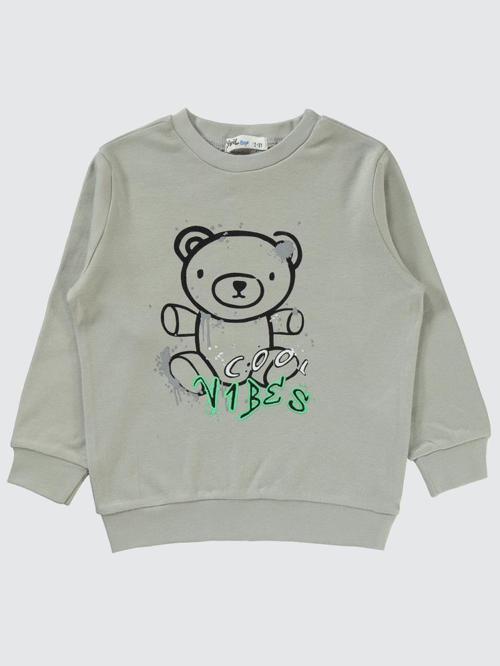 Ayıcık Baskılı 2-5 Yaş Sweatshirt - Gri2-3 Yaş