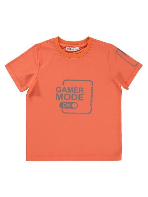 Gamer Mode Reflektör Baskılı 2-5 Yaş Tişört - Turuncu4-5 Yaş