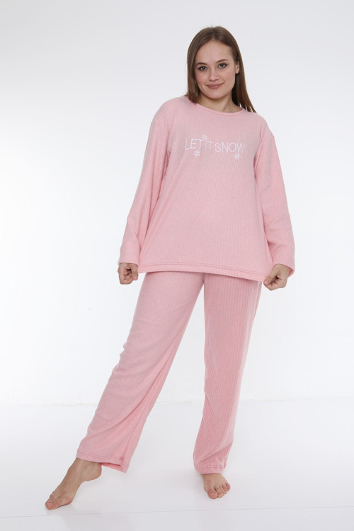 İnterlok Uzun Kollu Kışlık Kadın Pijama Takımı