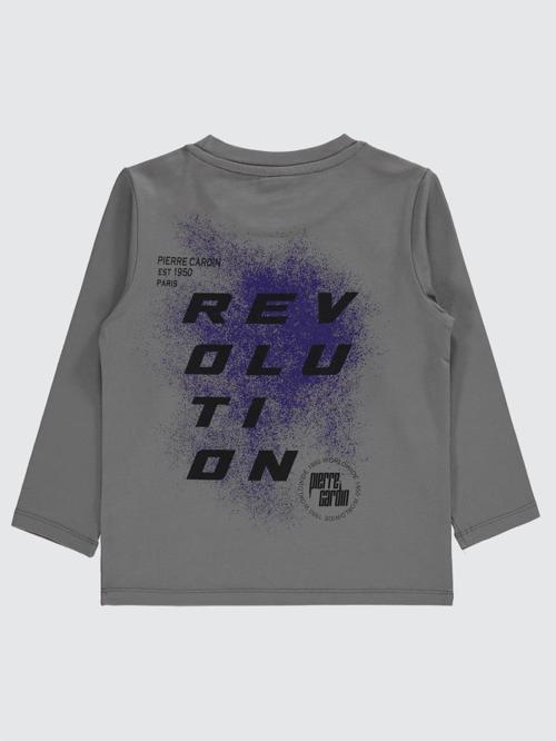Sırtı Revolutıon Baskılı 2-5 Yaş Sweatshirt - Gri3-4 Yaş