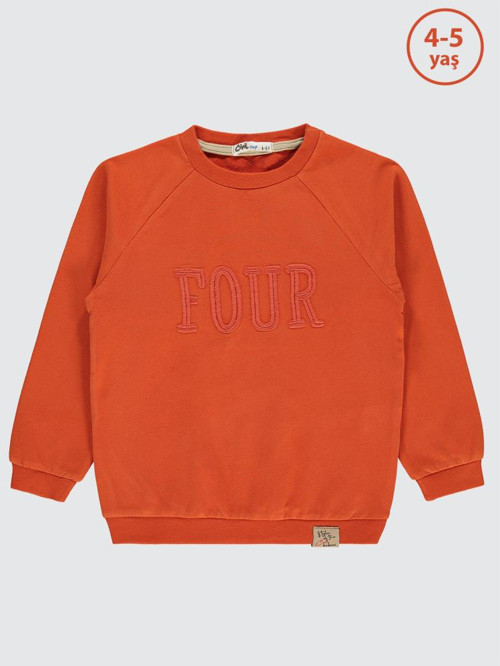 Two Nakışlı 2-5 Yaş Sweatshirt - Turuncu5-6 Yaş
