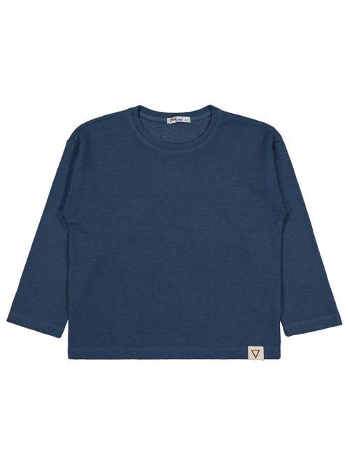 V24029   Civil Boys Jakarlı Basic 6-9 Yaş Sweatshirt - Mavi7-8 Yaş