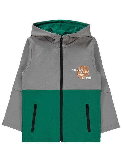 Never Stay Baskılı 6-9 Yaş Hırka - Gri6-7 Yaş