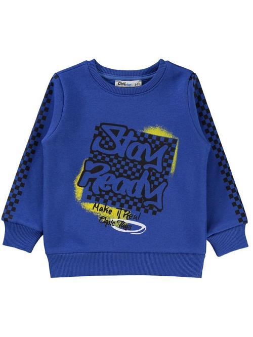 Stay Ready Baskılı 2-5 Yaş Sweatshirt - Mavi4-5 Yaş