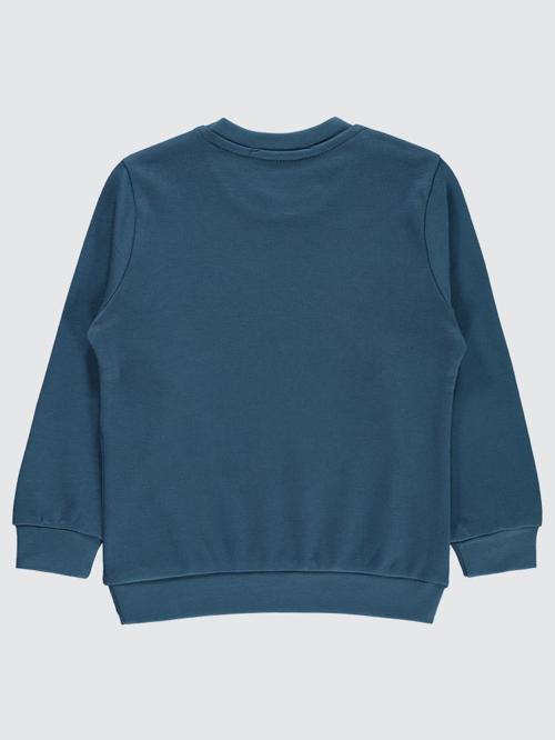 Happy Gülen Yüz Baskılı 2-5 Yaş Sweatshirt - Mavi3-4 Yaş