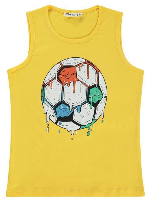 Top Baskılı 6-9 Yaş Tişört - Sarı7-8 Yaş