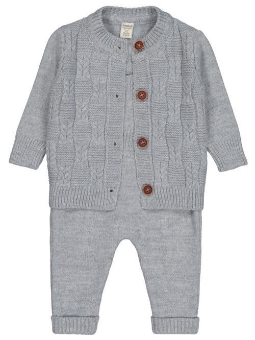 Hırkalı Slopet 3-12 Ay Takım - Gri3-6 Ay