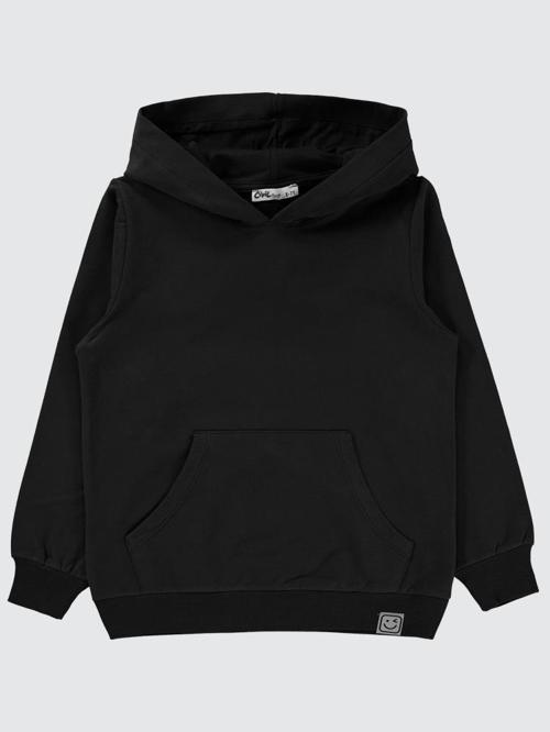 Qr Kod Etiketli Kapşonlu 6-9 Yaş Sweatshirt - Siyah8-9 Yaş