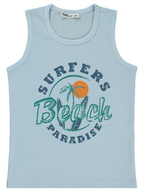 Surfer Beach Baskılı 2-5 Yaş Tişört - Mavi4-5 Yaş