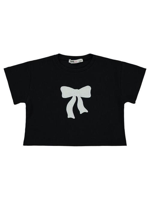 Fiyonk Nakışlı 2-5 Yaş Tişört - Siyah4-5 Yaş