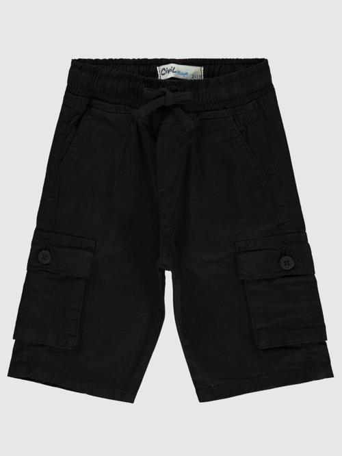 Beli Lastikli Yan Cepli 2-5 Yaş Kapri - Siyah2-3 Yaş