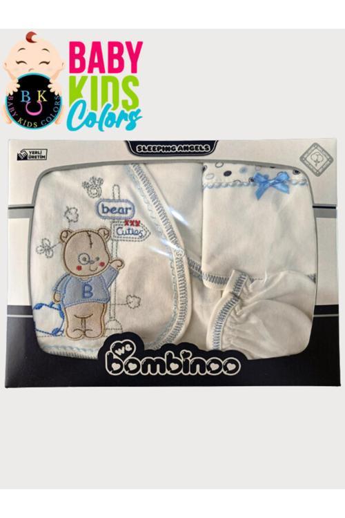 Yeni Doğan Çantalı Ayı Hastahane Çıkışı 5Li Zıbın Seti Kutulu