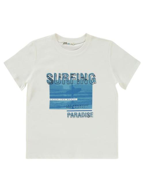 Surfıng Baskılı 6-9 Yaş Tişört - Ekru9-10 Yaş