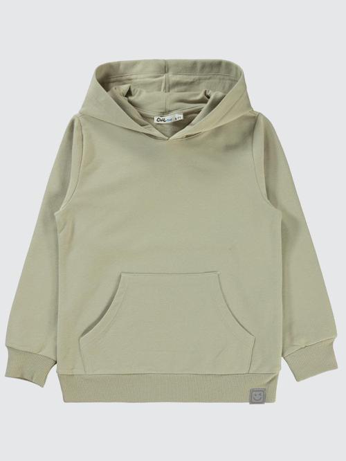 Qr Kod Etiketli Kapşonlu 10-13 Yaş Sweatshirt - Gri10-11 Yaş