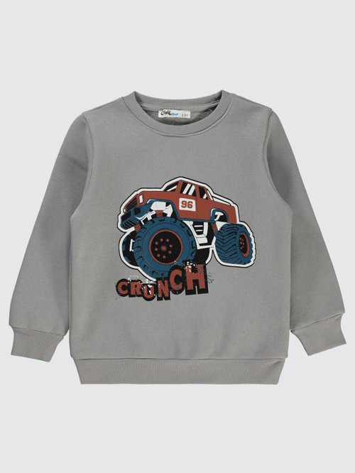 Crunch Baskılı 2-5 Yaş Sweatshirt - Gri2-3 Yaş