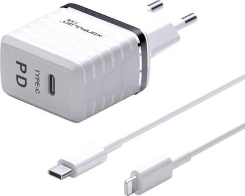 Apple iPhone Uyumlu Konfulon C32D 20W PD Hızlı Şarj Cihazı + DC13 3A Lightning Kablo