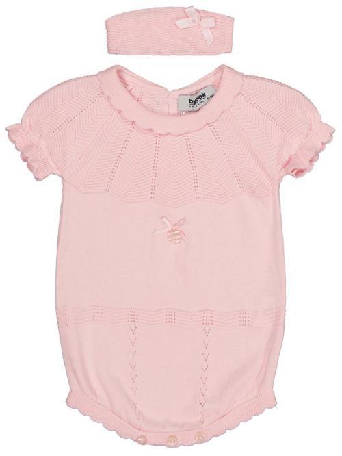 Triko 1-6 Ay Çıtçıtlı Badi - Pembe3-6 Ay