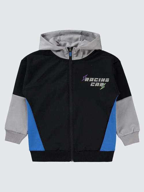 Racıng Baskılı 6-9 Yaş Hırka - Siyah6-7 Yaş