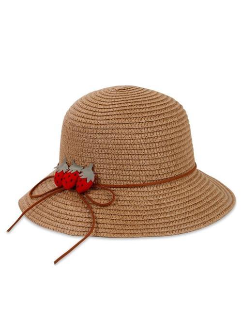 6-9 Yaş Kız Çocuk Hasır Şapka - BejStandart