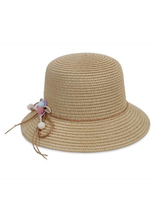 Kitti Kız Çocuk Hasır Şapka 6-9 Yaş Pudra - BejStandart