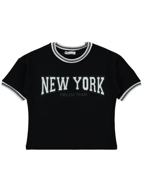 New York Baskılı 10-13 Yaş Tişört - Siyah10-11 Yaş
