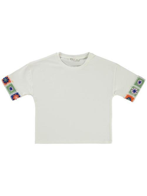 Kolu Desenli 6-9 Yaş Tişört - Ekru6-7 Yaş