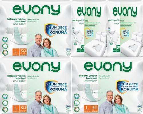 Hasta Bezi Yetişkin Bel Bantlı Tekstil Yüzey L-Büyük 90 Adet + Yatak Koruyucu Örtü 60 Adet