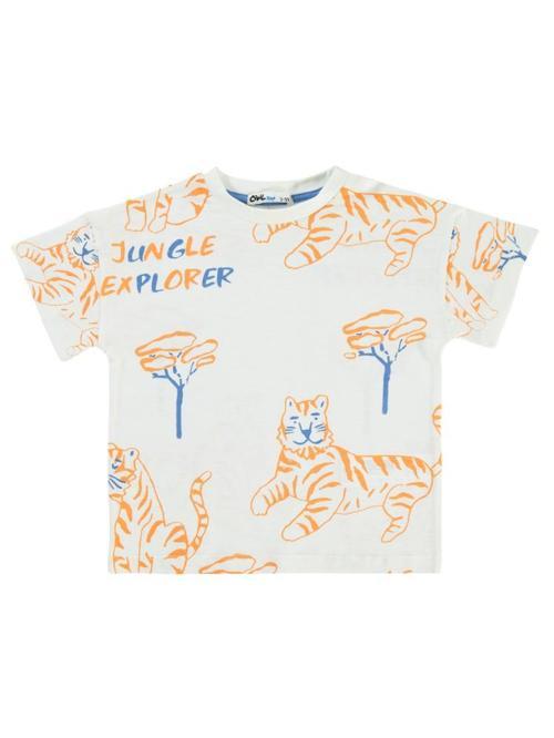 Jungle Explorer Baskılı 2-5 Yaş Tişört - Ekru2-3 Yaş