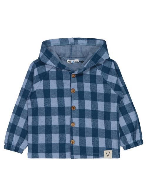 Ekoseli Kapşonlu  2-5 Yaş Gömlek - Mavi5-6 Yaş