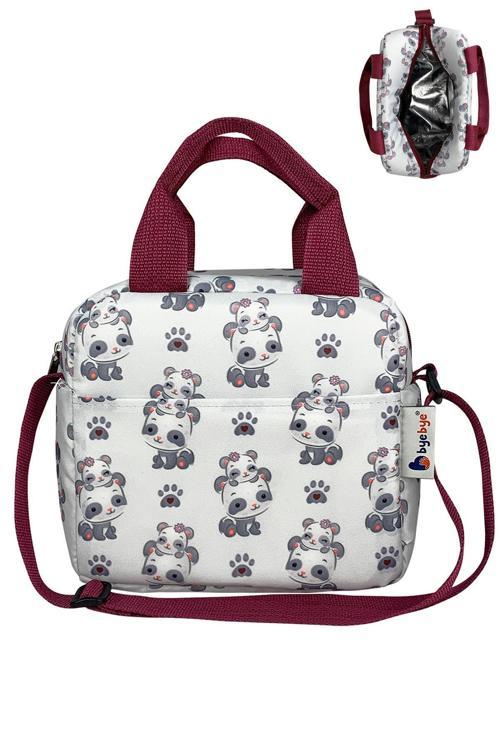 Bye Bye Lunch Omuz Askılı Beslenme Çantası ve Termos Yemek Taşıma Çantası - BordoStandart