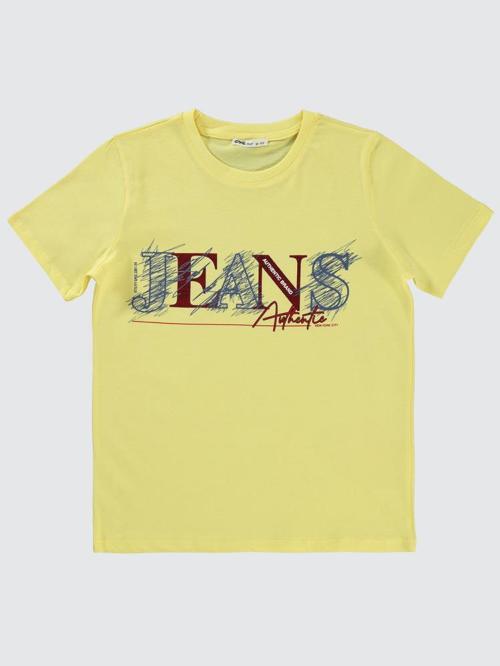 Jeans Baskılı 10-13 Yaş Tişört - Sarı13-14 Yaş