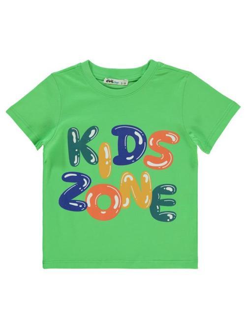 Kıds Zone Baskılı 2-5 Yaş Tişört - Yeşil2-3 Yaş