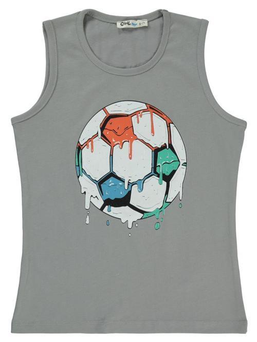 Top Baskılı 6-9 Yaş Tişört - Gri9-10 Yaş