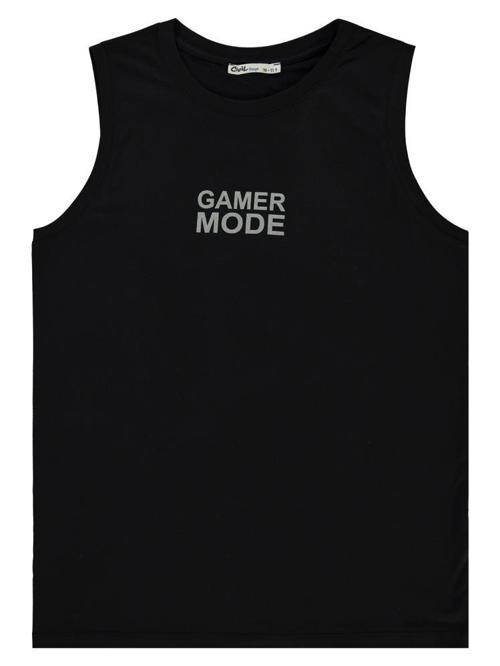 Gamer Mode Reflektör Baskılı Sıfır Kol 10-13 Yaş Tişört - Siyah10-11 Yaş