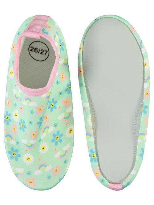 Çiçek Baskılı Tabansız 26- Numara Deniz Ayakkabısı - Yeşil30