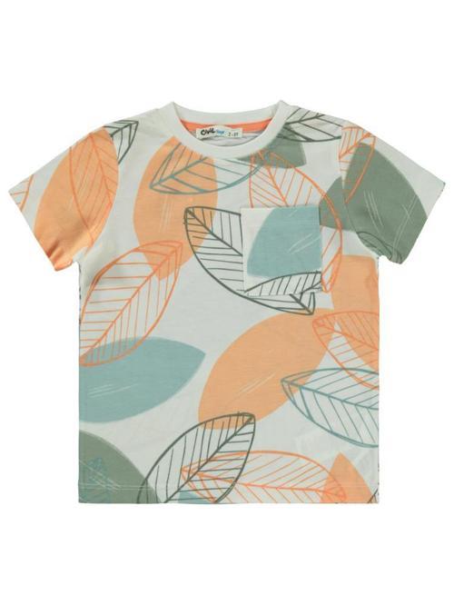 Yaprak Baskılı 2-5 Yaş Tişört - Kırmızı2-3 Yaş