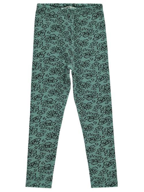 Çiçek Desenli 10-13 Yaş Tayt - Yeşil13-14 Yaş